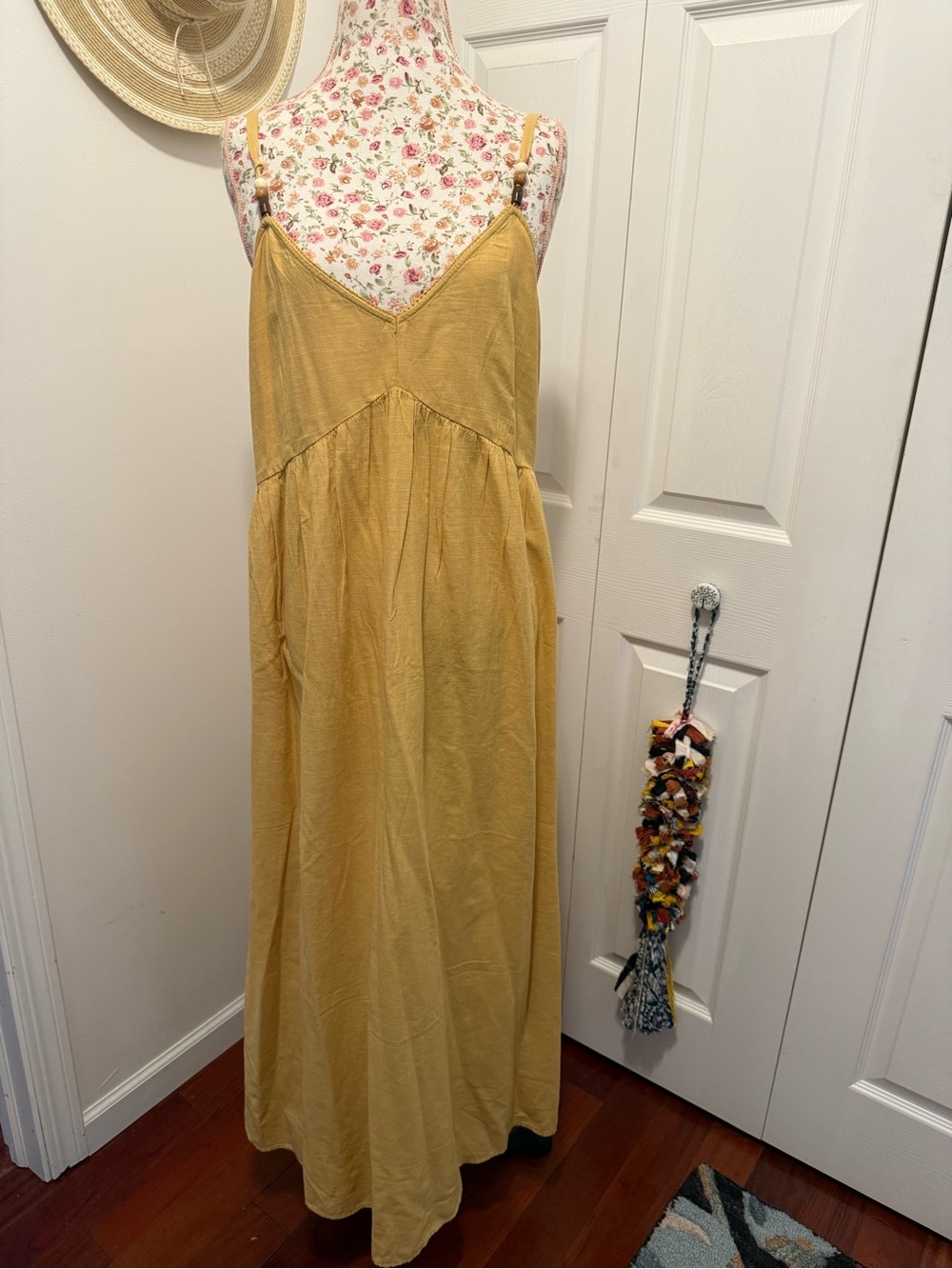 Old Navy Mustard Yellow Boho Spaghetti-Strap Maxi Dress